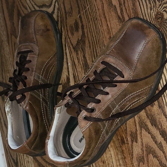 Men's Sketchers brown lace up casual shoe Size 9.5 - Picture 5 of 9